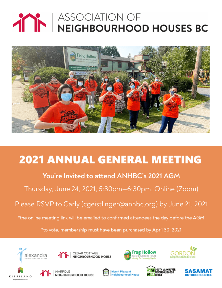 Notice: ANHBC Annual General Meeting June 24, 2021